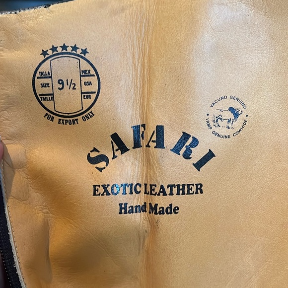 Safari Exotic Leather black studded heeled riding boots women size 9.5 - Picture 14 of 16